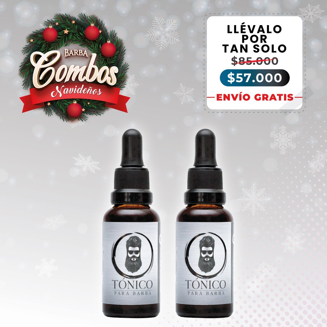 Tónico Para Barba (x2) + BARBA REGALO + ENVÍO GRATIS