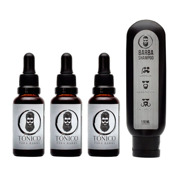 Tónico Para Barba (x3)+ Barba Shampoo + Barba jabón Gratis + ENVÍO GRATIS