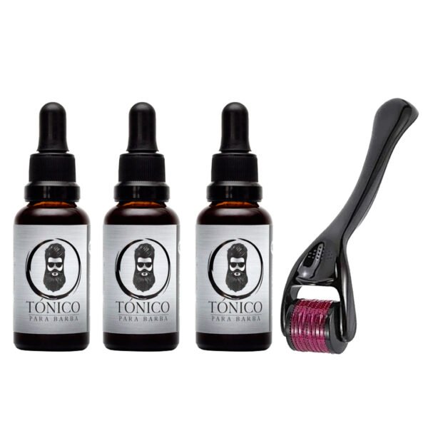 Tónico Para Barba (x3) + Dermaroller + Barba jabón Gratis + ENVÍO GRATIS