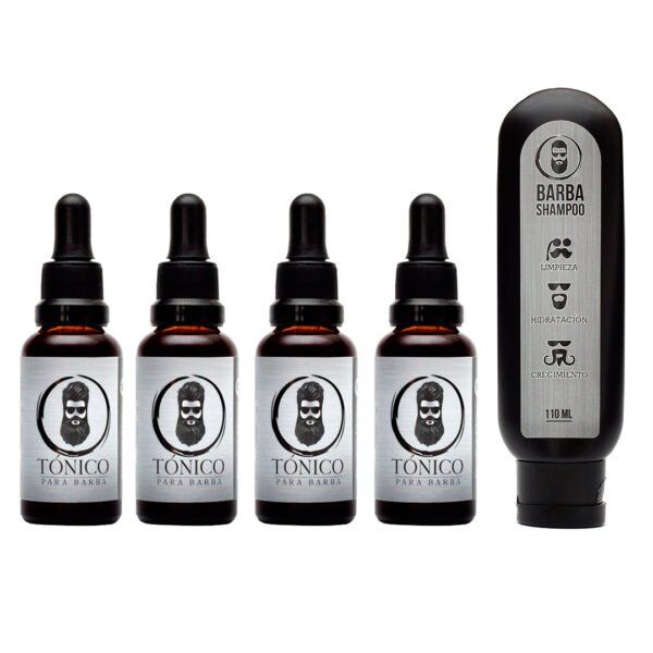 Tónico Para Barba (x4)+ Barba Shampoo + Barba jabón Gratis + ENVÍO GRATIS