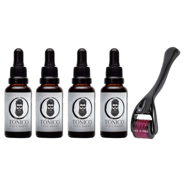 Tónico Para Barba (x4) + Dermaroller + Barba jabón Gratis + ENVÍO GRATIS